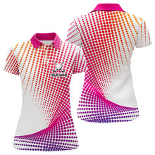 Load image into Gallery viewer, Personalized Pink Geometric Women Golf Shirt Short Sleeve Polo Shirts Ladies Golf Tops, Golfing Gifts TDM3257