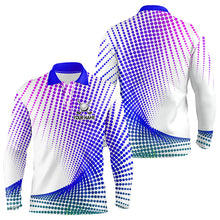 Load image into Gallery viewer, Personalized Blue Geometric Men Golf Shirt Short Sleeve Polo Shirts Men Golf Tops, Golfing Gifts TDM3258