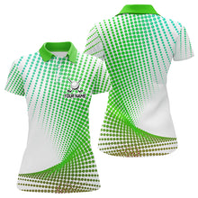Load image into Gallery viewer, Personalized Green Geometric Women Golf Shirt Short Sleeve Polo Shirt Ladies Golf Tops, Golfing Gifts TDM3259