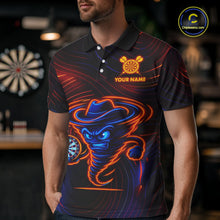 Load image into Gallery viewer, Funny Neon Tornado Darts Polo &amp; Quarter Zip For Men Custom Darts Team Jersey, Darts Outfit TDM5505