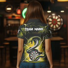 Load image into Gallery viewer, Thunder Lightning Custom Cobra Snake Yellow Women Dart Shirts Best Dart Jerseys Dart Team Shirts TDM3605