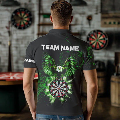 Custom Green Lightning Eagle Dart Shirt For Men, Dart Jersey Pocket Option TDM3763