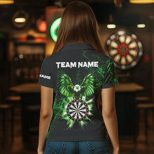 Load image into Gallery viewer, Custom Green Lightning Eagle Dart Shirt For Women, Dart Jersey Pocket Option TDM3763