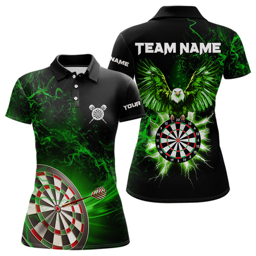 Custom Green Lightning Eagle Dart Shirt For Women, Dart Jersey Pocket Option TDM3763
