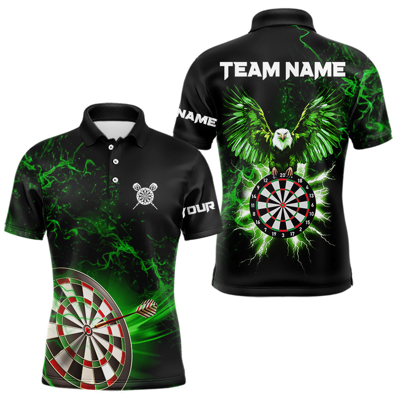 Custom Green Lightning Eagle Dart Shirt For Men, Dart Jersey Pocket Option TDM3763