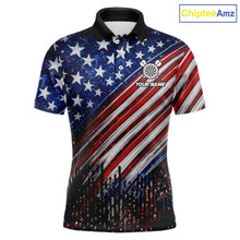 Load image into Gallery viewer, American Flag Fire Flame Darts Shirt For Men Custom Patriotic Darts Jersey Team Polo &amp; 1/4 Zip TDM6125