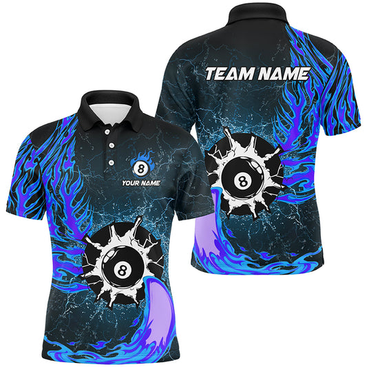 Personalized Multi-Color Funny 8 Ball Pool Fire Billiard Shirts For Pool Player, Billiard Jerseys TDM1636