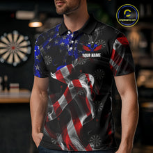 Load image into Gallery viewer, Custom Men&#39;s Dart Shirt With Pocket Option, US Flag Smoke Darts Team Jersey TDM4029