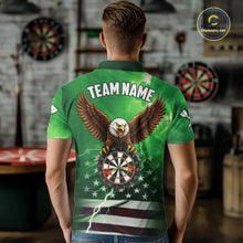 Load image into Gallery viewer, Green Lightning American Flag Eagle Dart Shirt With Pocket Option For Men TDM6552