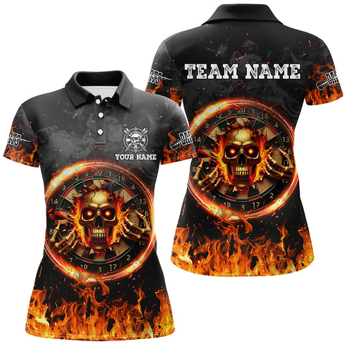 Personalized Skull Dartboard Fire Flame 3D Printed Darts Shirts For Women Team League Darts Jerseys TDM2279