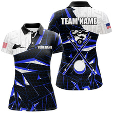 Load image into Gallery viewer, Best Billiard Jerseys For Women Custom Polo &amp; 1/4 Zip Shirts, Billiard Tournament Team Shirts | Blue TDM2544