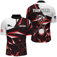 Load image into Gallery viewer, Best Billiard Jerseys For Men Custom Polo &amp; 1/4 Zip Shirts, Billiard Tournament Team Shirts | Red TDM2545