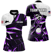 Load image into Gallery viewer, Best Billiard Jerseys For Women Custom Polo &amp; 1/4 Zip Shirts, Billiard Tournament Team Shirt |Purple TDM2546