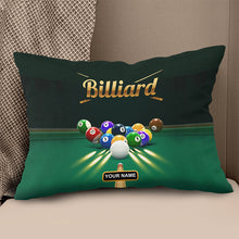 Load image into Gallery viewer, Personalized Name 3D Billiards Table Pool Game Pillow Best Throw Pillows TDM0767