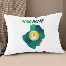 Load image into Gallery viewer, Custom Painted 9 Ball Pool Billiard Throw Pillow Best Adjustable Pillows TDM0771