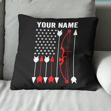 Load image into Gallery viewer, Archery Flag Design Pillow Custom Name Canvas And Linen Throw Pillows TDM0774