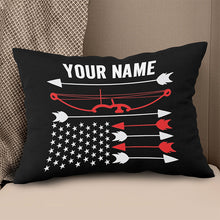 Load image into Gallery viewer, Archery Flag Design Pillow Custom Name Canvas And Linen Throw Pillows TDM0774