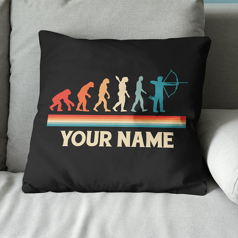 Personalized Funny Archers Evolution Archery Retro Vintage Throw Pillows TDM0778