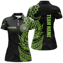 Load image into Gallery viewer, Personalized Green Tribal Darts Polo &amp; Quarter Zip Custom Dart Shirts For Women Dart Jerseys TDM3265