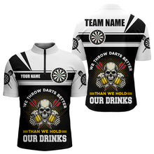 Load image into Gallery viewer, We Throw Darts Better Skull Beer Funny Darts Shirts For Men Custom Drinking Darts Team Jerseys TDM3458