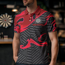 Load image into Gallery viewer, Personalized Black And Red Darts Polo &amp; Quarter Zip Custom Dart Shirts For Men Darts Team Jerseys TDM3459