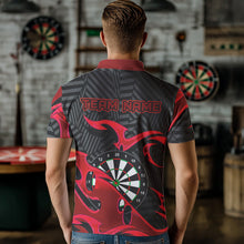 Load image into Gallery viewer, Personalized Black And Red Darts Polo &amp; Quarter Zip Custom Dart Shirts For Men Darts Team Jerseys TDM3459