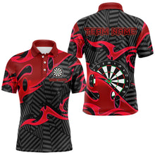 Load image into Gallery viewer, Personalized Black And Red Darts Polo &amp; Quarter Zip Custom Dart Shirts For Men Darts Team Jerseys TDM3459