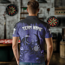 Load image into Gallery viewer, Custom Purple Gothic Skull Darts Shirts For Men, Personalized Cool Darts Team Jerseys Outfit TDM3463