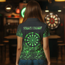 Load image into Gallery viewer, Custom Green Glowing Patrick Day Dart Shirts For Women, Shamrock Dart Jerseys TDM3612