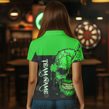 Load image into Gallery viewer, Personalized Green Shamrock Skull Dart Shirts For Women Custom Saint Patrick Day Dart Jerseys Outfit TDM3613