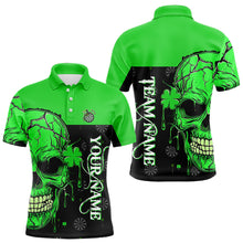 Load image into Gallery viewer, Personalized Green Shamrock Skull Dart Shirts For Men Custom Saint Patrick Day Dart Jerseys Outfit TDM3613
