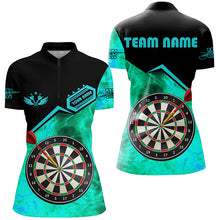 Load image into Gallery viewer, Personalized Darts Fire 3D Printed Women Darts Shirts Custom Darts Board Jerseys Attire |Turquoise TDM1860
