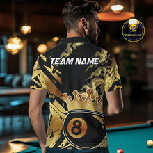 Load image into Gallery viewer, Personalized Golden 8 Ball Crown Billiard Shirt For Men, Pool King Team Jerseys Polo &amp; 1/4 Zip TDM4236