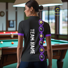 Load image into Gallery viewer, DNA Billiard 8 Ball &amp; 9 Ball Shirts For Women Custom Funny Pool Jerseys Team Polo &amp; 1/4 Zip |Purple TDM4393