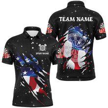 Load image into Gallery viewer, Personalized Galaxy American Flag Darts Shirts For Men Custom Patriotic Darts Team Jerseys |Black TDM2283