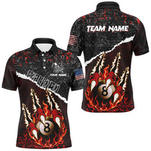 Load image into Gallery viewer, Funny Monster Hand Custom Fire Flame 8 Ball Billiard Shirts For Men, Grunge Billiard Jerseys |Red TDM2794