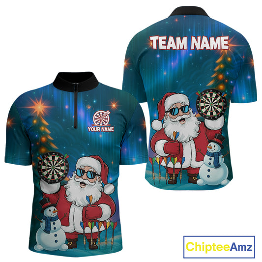 Funny Santa Christmas Darts Shirt For Men Custom Xmas Dart Jerseys, Gifts For Darts Player TDM5272