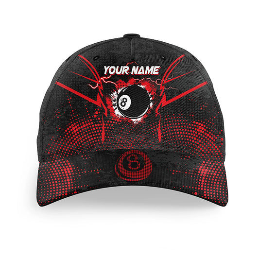 Personalized Red 8 Ball Point 3D Billiard Caps, Best Custom Top Hats Billiards For Pool Lover TDM0946