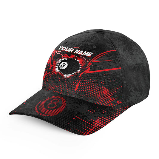 Personalized Red 8 Ball Point 3D Billiard Caps, Best Custom Top Hats Billiards For Pool Lover TDM0946