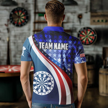 Load image into Gallery viewer, Personalized USA Flag Darts Polo &amp; Quarter Zip Custom Men Dart Shirt Patriotic American Dart Jersey TDM3468