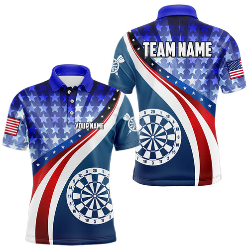Personalized USA Flag Darts Polo & Quarter Zip Custom Men Dart Shirt Patriotic American Dart Jersey TDM3468