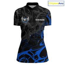 Load image into Gallery viewer, Black And Blue 8 Ball Wings Billiard Shirt For Women Custom Tribal Pool Jersey Team Polo &amp; 1/4 Zip TDM5775