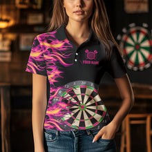 Load image into Gallery viewer, Pink Fire Flame Dart Board 3D Printed Men Darts Polo Shirts Custom Team Name Darts Jerseys Uniform TDM1294