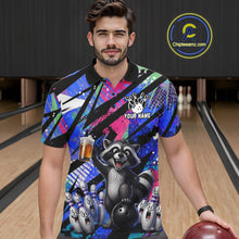 Load image into Gallery viewer, Funny Raccoon Colorful Graffiti Bowling Jersey For Men Custom Bowling Polo &amp; 1/4 Zip Team Shirts TDM6572
