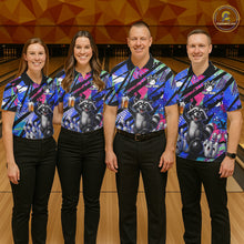 Load image into Gallery viewer, Funny Raccoon Colorful Graffiti Bowling Jersey For Men Custom Bowling Polo &amp; 1/4 Zip Team Shirts TDM6572