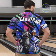 Load image into Gallery viewer, Funny Raccoon Colorful Graffiti Bowling Jersey For Men Custom Bowling Polo &amp; 1/4 Zip Team Shirts TDM6572