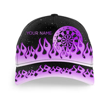 Load image into Gallery viewer, Purple Dartboard Fire Flame Darts Cap Custom Adjustable 3D Baseball Darts Hats Gift For Darts Player TDM2296