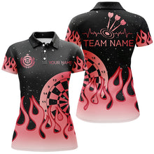 Load image into Gallery viewer, Red Dartboard Fire Flame Women Darts Polo &amp; Quarter-Zip Shirt Custom Team Jersey Darts Gifts TDM2297