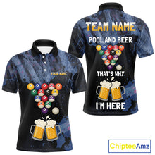 Load image into Gallery viewer, Pool And Beer That&#39;s Why I&#39;m Here Billiard Shirt For Men Custom Funny Billiard Team Jersey TDM4831