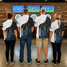 Load image into Gallery viewer, Blue Grim Reaper Darts Men Polo &amp; Quarter-Zip Custom Darts Shirts For Team Darts Jerseys TDM5524